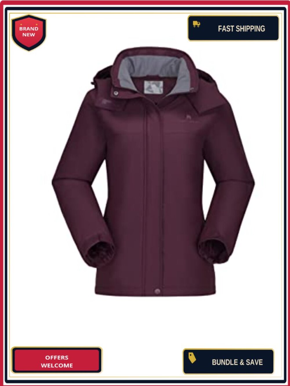 Women's Ski Jacket Winter Snow Coat Waterproof Windproof Fleece Lined
